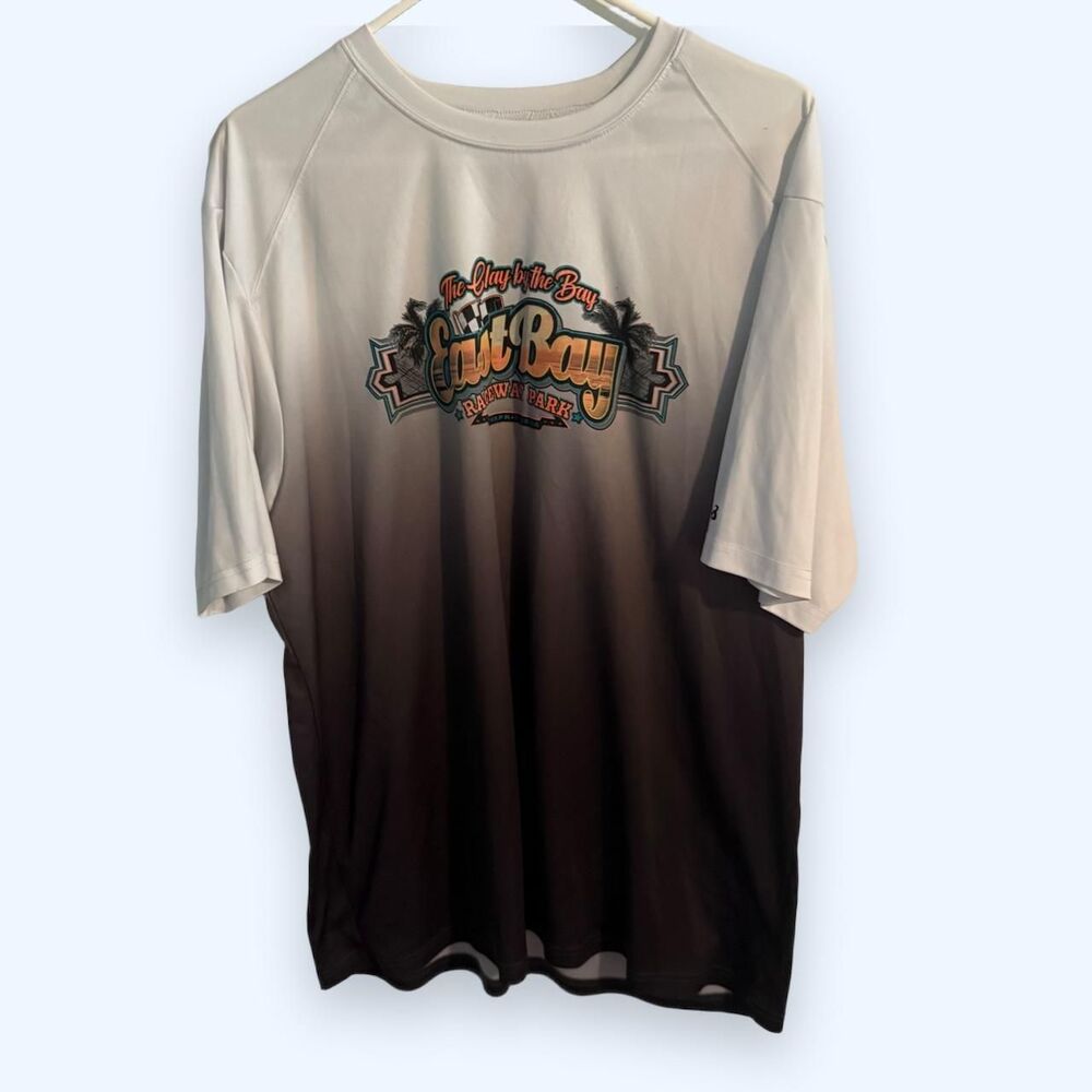 Badger shirt men XL white black East Bay Raceway Park racing tee